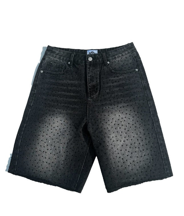 Black Rhinestone Shorts